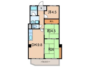 シャトー宮坂（302）の物件間取画像